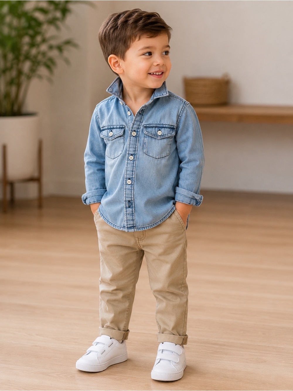 GAP Boys Khaki Chinos in Tan